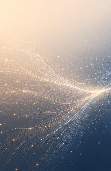 Réseau de filaments lumineux convergents